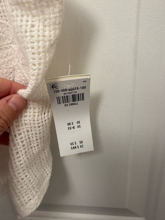 Abercrombie And Fitch White Crochet Tie Front Knit Tank Top Size XXS NWT - Picture 5 of 7